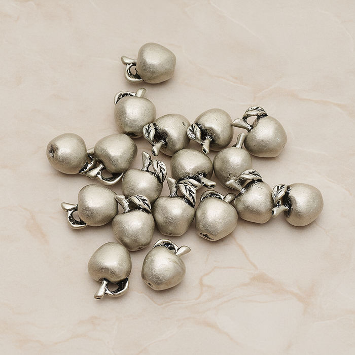 Mini 3D Apple Pendant, 2 Pc on warm marble background (PD.1265)