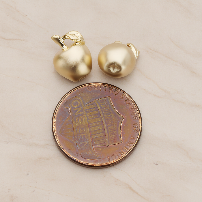 Mini 3D Apple Pendant, 2 Pc on warm marble background (PD.1265)