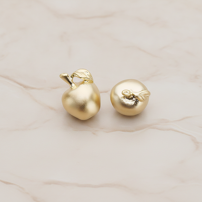 Mini 3D Apple Pendant, 2 Pc on warm marble background (PD.1265)