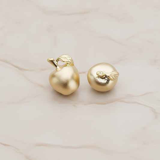 Mini 3D Apple Pendant, 2 Pc on warm marble background (PD.1265)