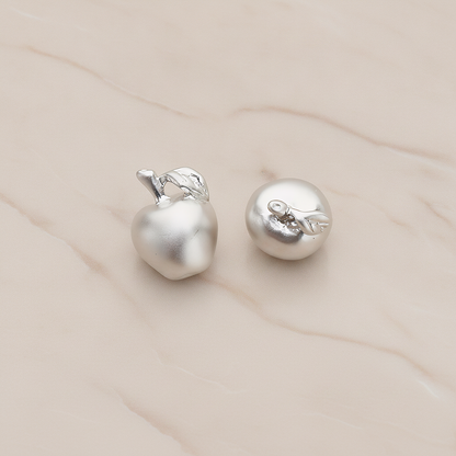 Mini 3D Apple Pendant, 2 Pc on warm marble background (PD.1265)