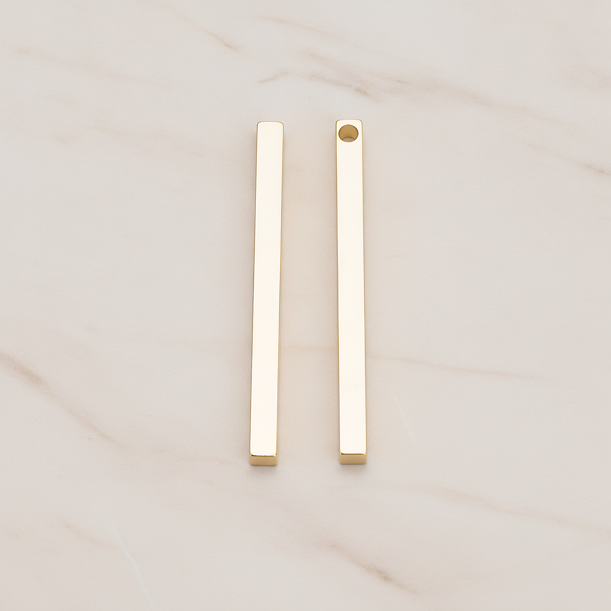 Simple Cube Bar Pendant, 2Pc on warm marble background (PD.1298)