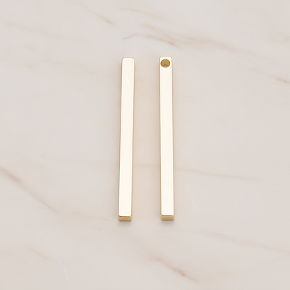 Simple Cube Bar Pendant, 2Pc on warm marble background (PD.1298)