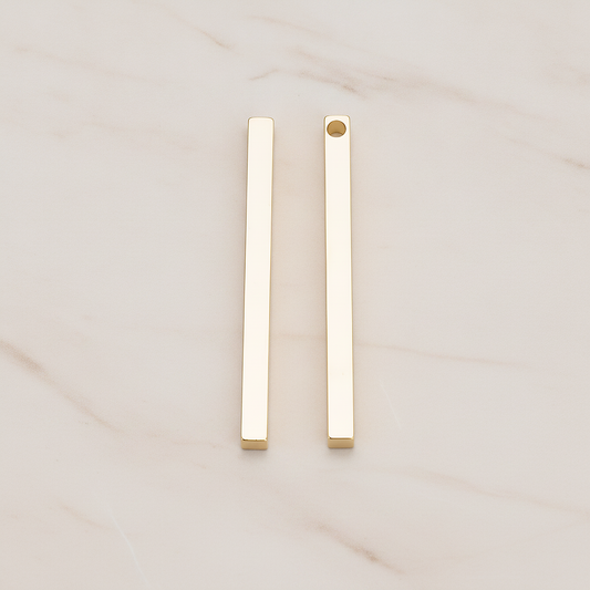 Simple Cube Bar Pendant, 2Pc on warm marble background (PD.1298)