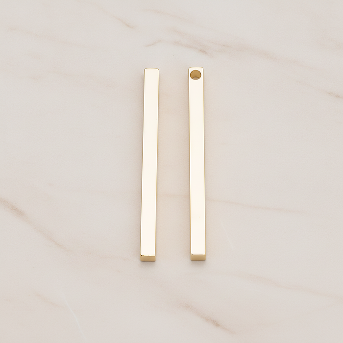 Simple Cube Bar Pendant, 2Pc on warm marble background (PD.1298)