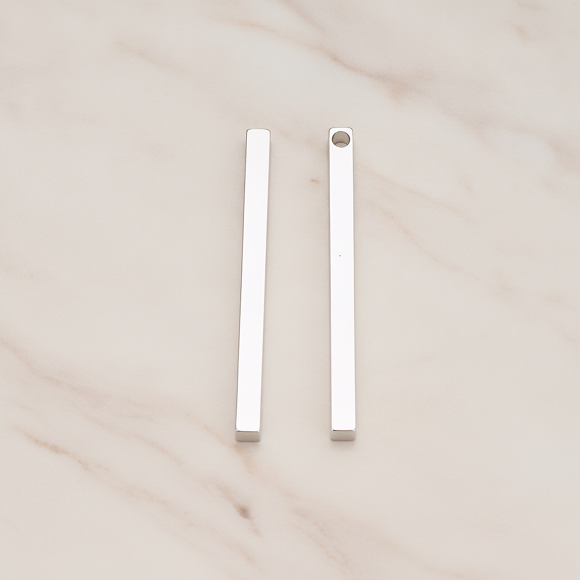Simple Cube Bar Pendant, 2Pc on warm marble background (PD.1298)