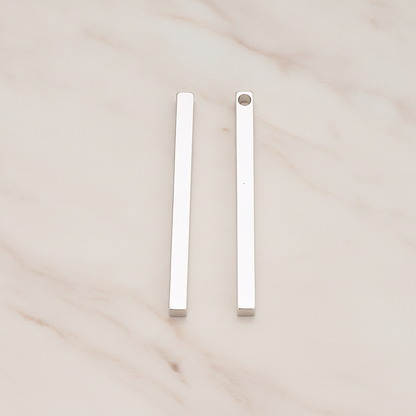 Simple Cube Bar Pendant, 2Pc on warm marble background (PD.1298)