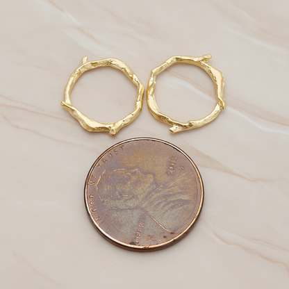 Round Wood Branch Pendant, 2 Pc on warm marble background (PD.1305)