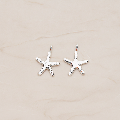 Skinny Starfish Pendant, 2 Pc on warm marble background (PD.1319-01)