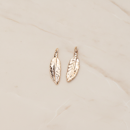 Indian Mini Dream Catcher Feather Pendant, 2 Pc on warm marble background (PD.1355)