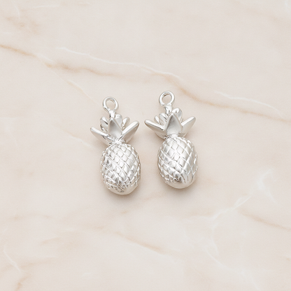 3D Mini Pineapple Pendant, 2 Pc on warm marble background (PD.1356)