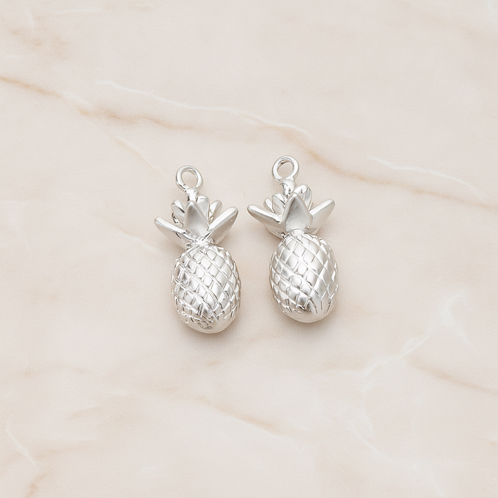 3D Mini Pineapple Pendant, 2 Pc on warm marble background (PD.1356)