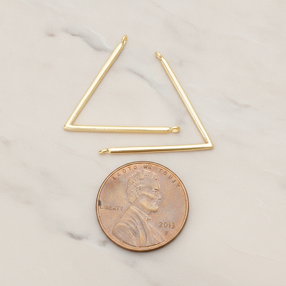 Round Tube V Shaped Pendant, 2 Pc on warm marble background (PD.1359)