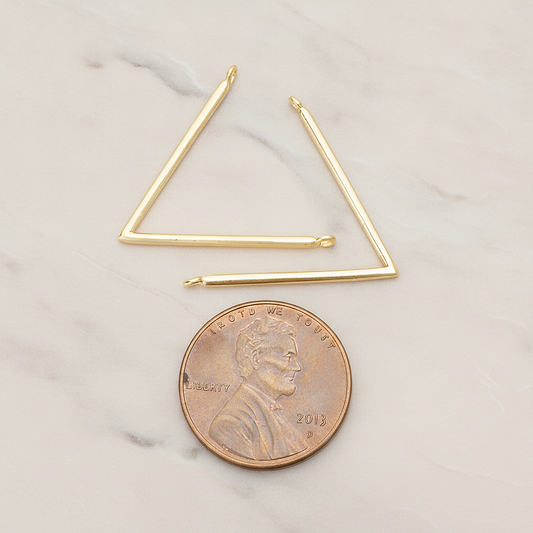Round Tube V Shaped Pendant, 2 Pc on warm marble background (PD.1359)
