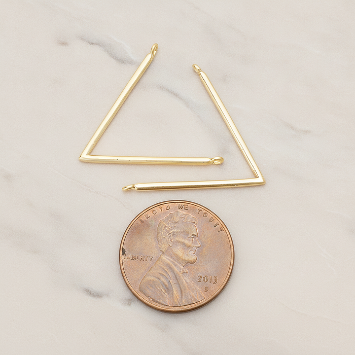 Round Tube V Shaped Pendant, 2 Pc on warm marble background (PD.1359)
