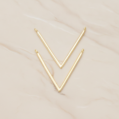 Round Tube V Shaped Pendant, 2 Pc on warm marble background (PD.1359)