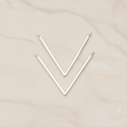Round Tube V Shaped Pendant, 2 Pc on warm marble background (PD.1359)