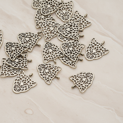 Leopard Mask Pendant, 2 Pc on warm marble background (PD.1369)