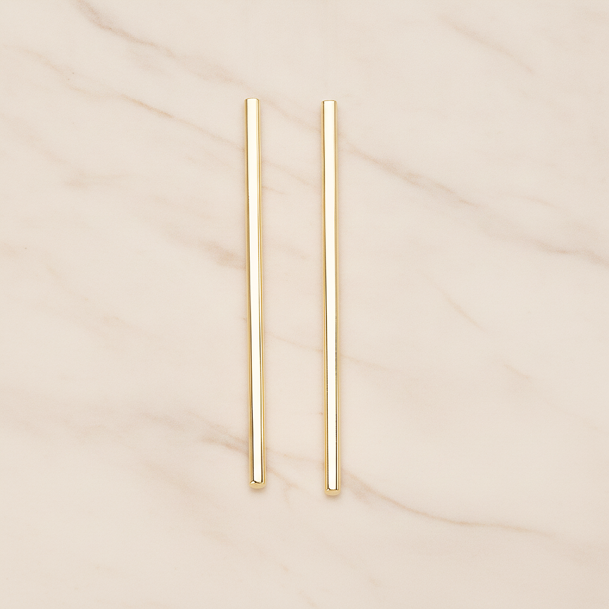 52mm Round Tube Vertical Bar Pendant, 2 Pc on warm marble background (PD.1432-01)