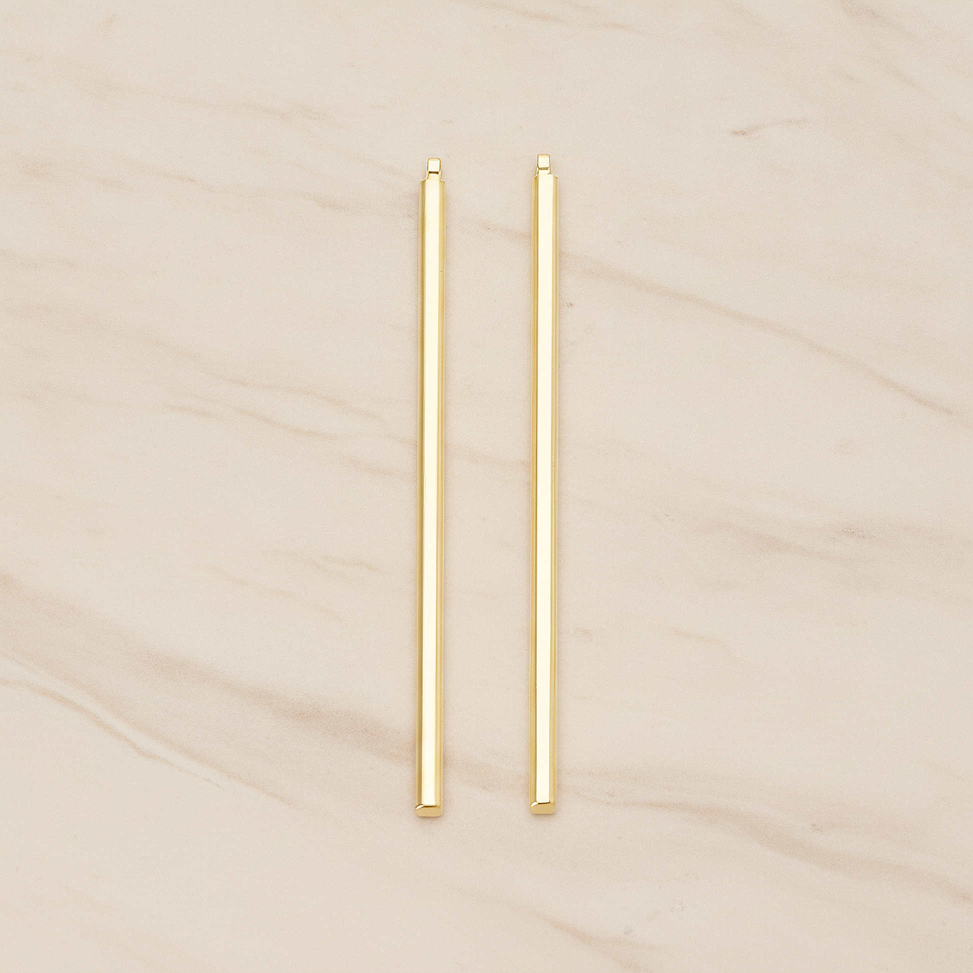 52mm Round Tube Vertical Bar Pendant, 2 Pc on warm marble background (PD.1432-01)