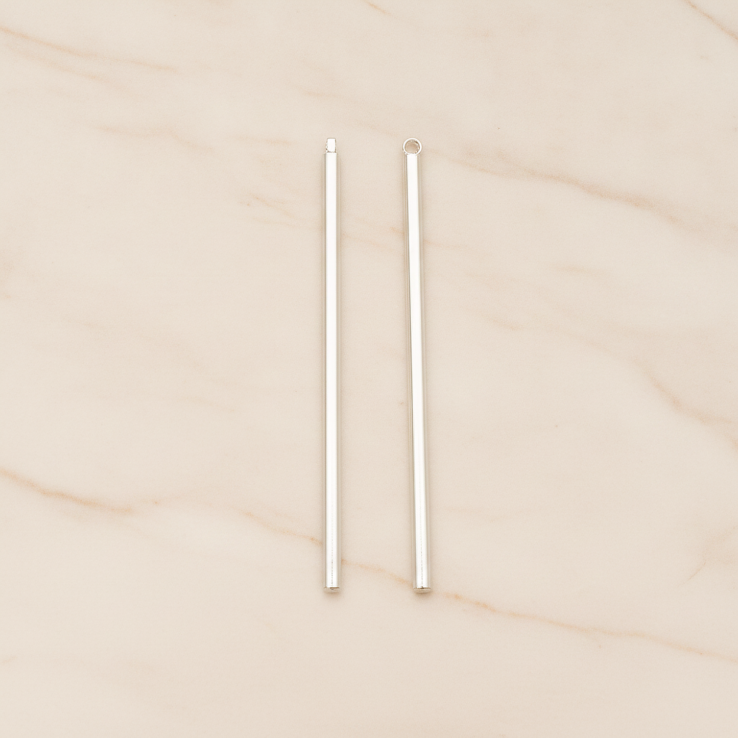 52mm Round Tube Vertical Bar Pendant, 2 Pc on warm marble background (PD.1432-01)