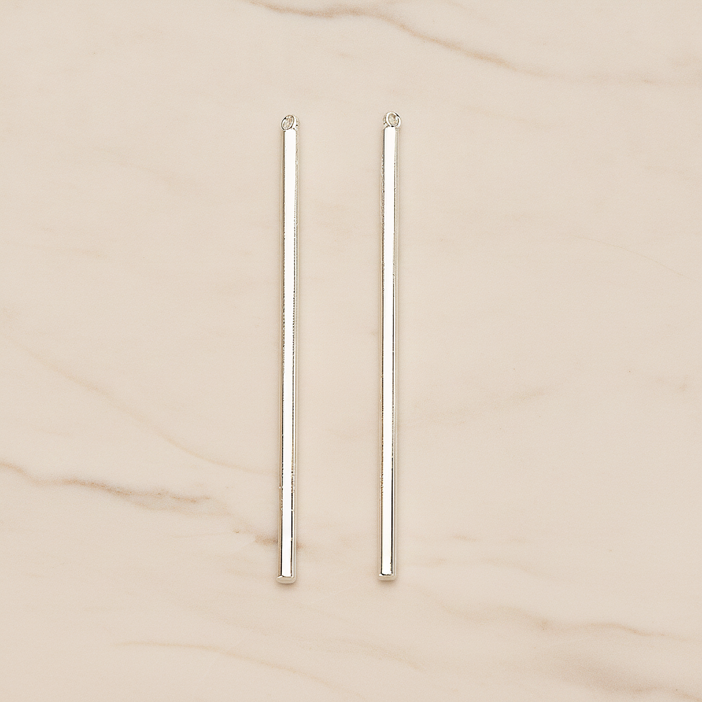 52mm Round Tube Vertical Bar Pendant, 2 Pc on warm marble background (PD.1432-01)