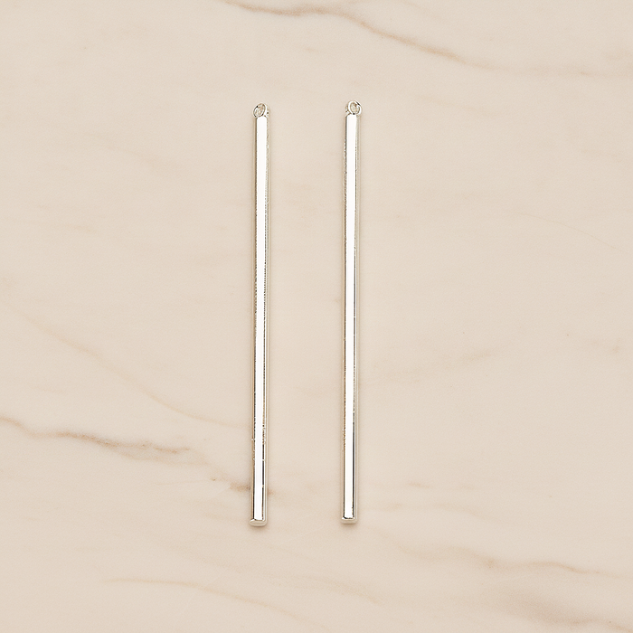 52mm Round Tube Vertical Bar Pendant, 2 Pc on warm marble background (PD.1432-01)