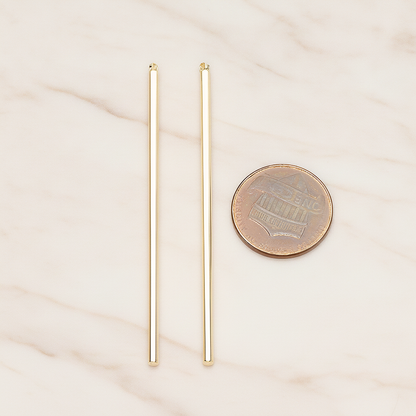 62mm Round Tube Vertical Bar Pendant, 2 Pc on warm marble background (PD.1432-02)