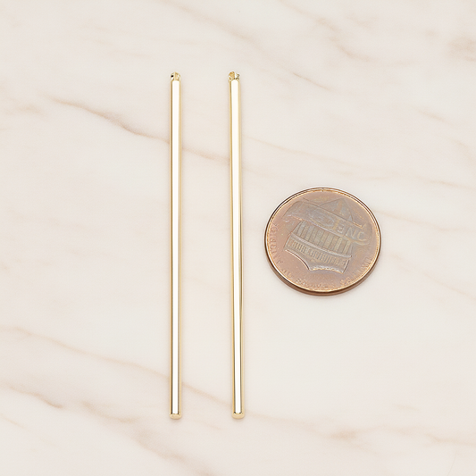 62mm Round Tube Vertical Bar Pendant, 2 Pc on warm marble background (PD.1432-02)