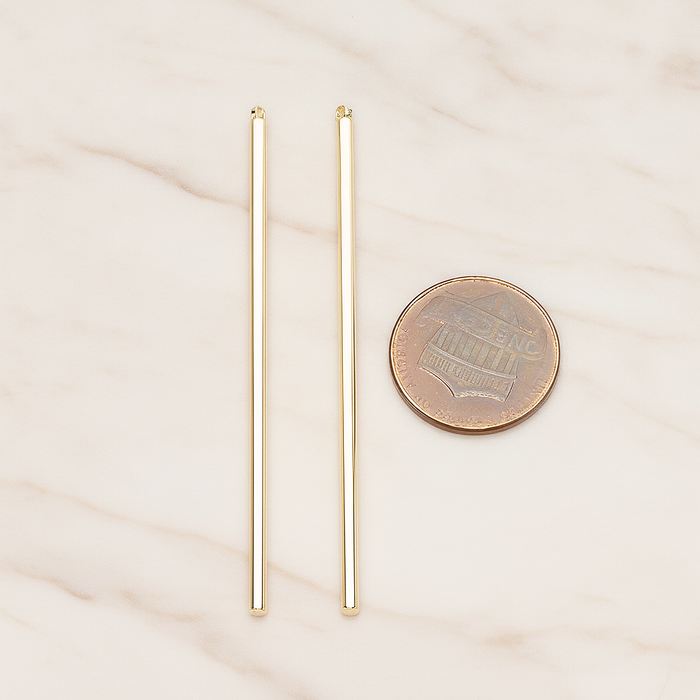 62mm Round Tube Vertical Bar Pendant, 2 Pc on warm marble background (PD.1432-02)