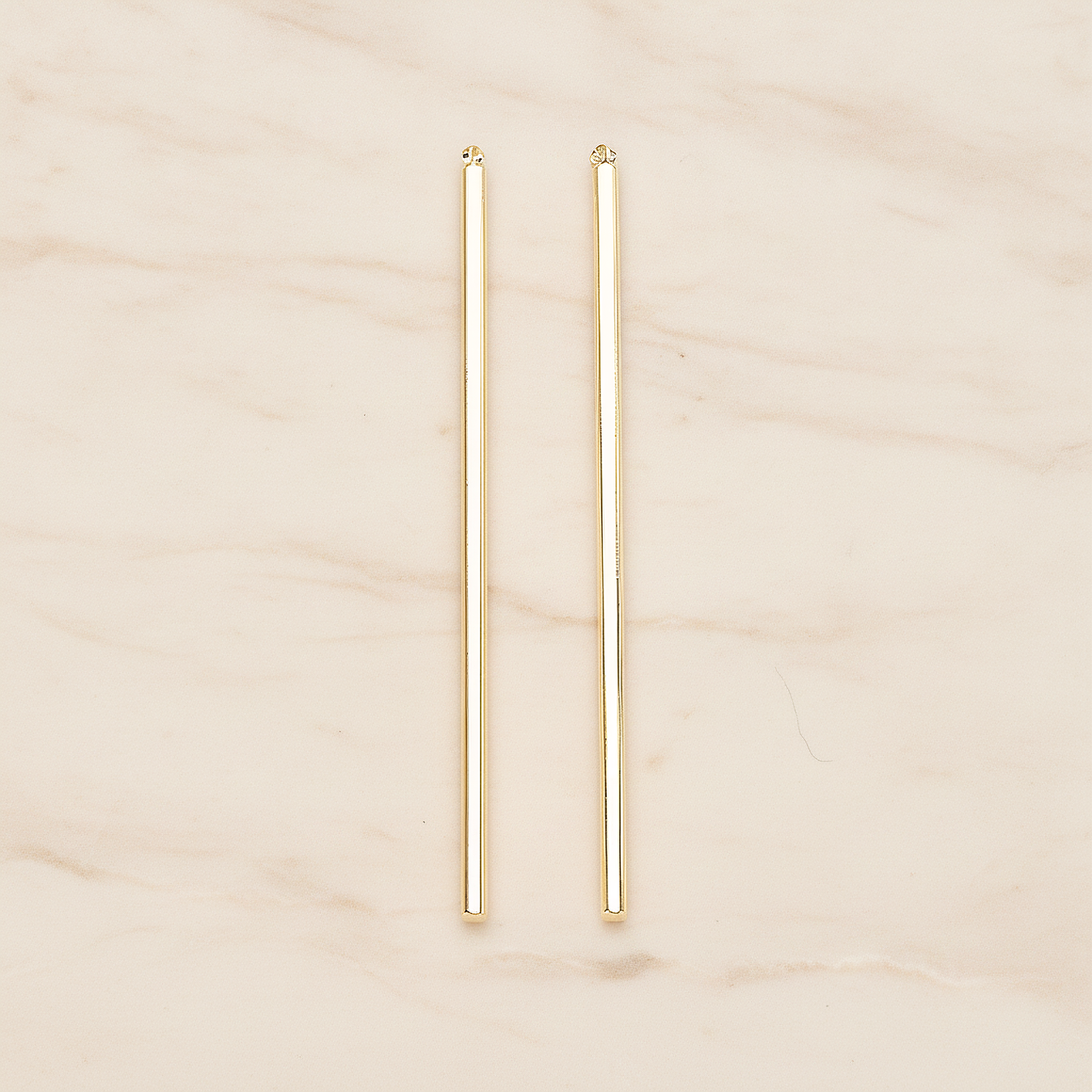 62mm Round Tube Vertical Bar Pendant, 2 Pc on warm marble background (PD.1432-02)