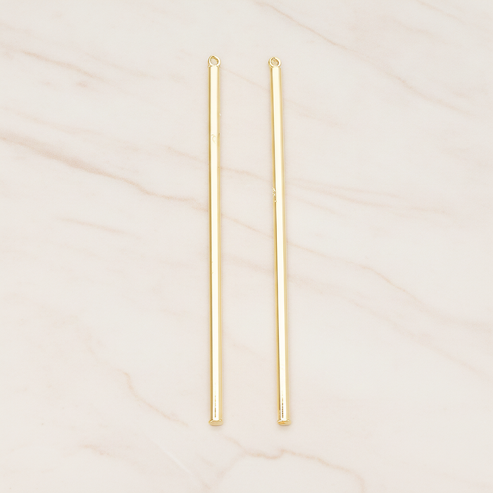 62mm Round Tube Vertical Bar Pendant, 2 Pc on warm marble background (PD.1432-02)