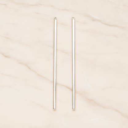 62mm Round Tube Vertical Bar Pendant, 2 Pc on warm marble background (PD.1432-02)