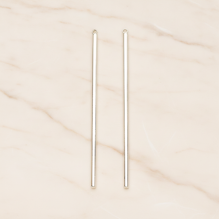 62mm Round Tube Vertical Bar Pendant, 2 Pc on warm marble background (PD.1432-02)