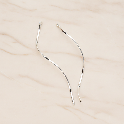 Thin Curvy Twisted Bar Pendant, 2 Pc on warm marble background (PD.1444)