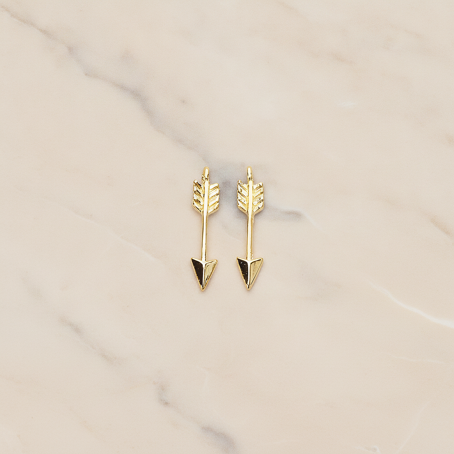 Simple Small Arrow Pendant, 2 Pc on warm marble background (PD.1449)