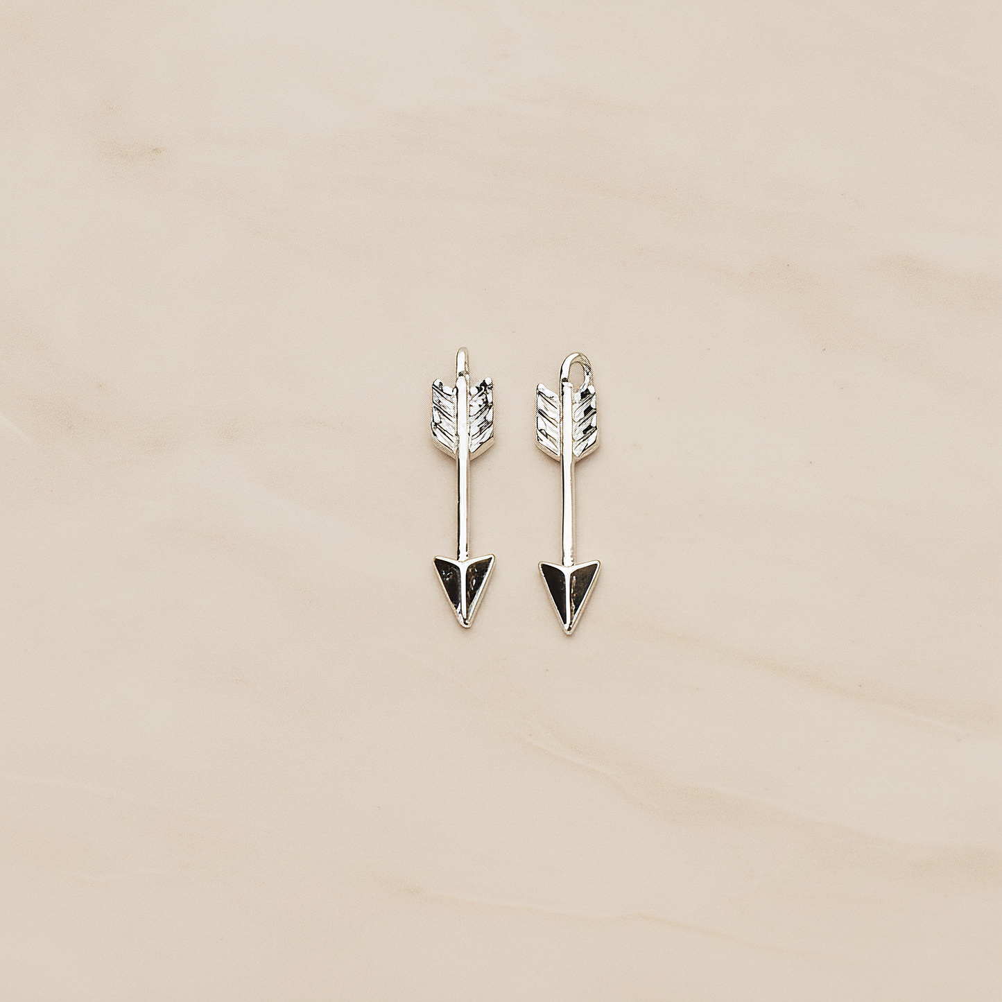 Simple Small Arrow Pendant, 2 Pc on warm marble background (PD.1449)