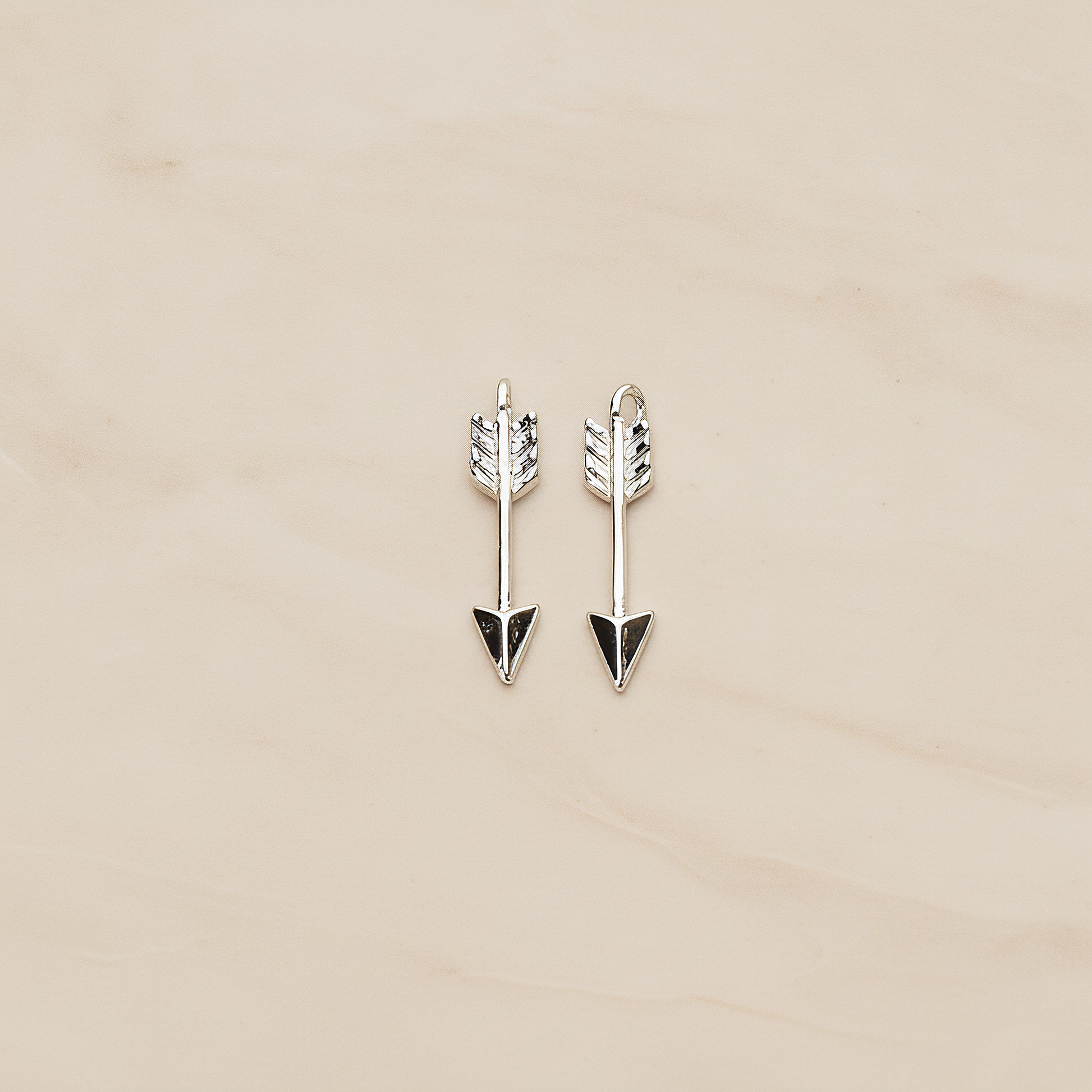 Simple Small Arrow Pendant, 2 Pc on warm marble background (PD.1449)