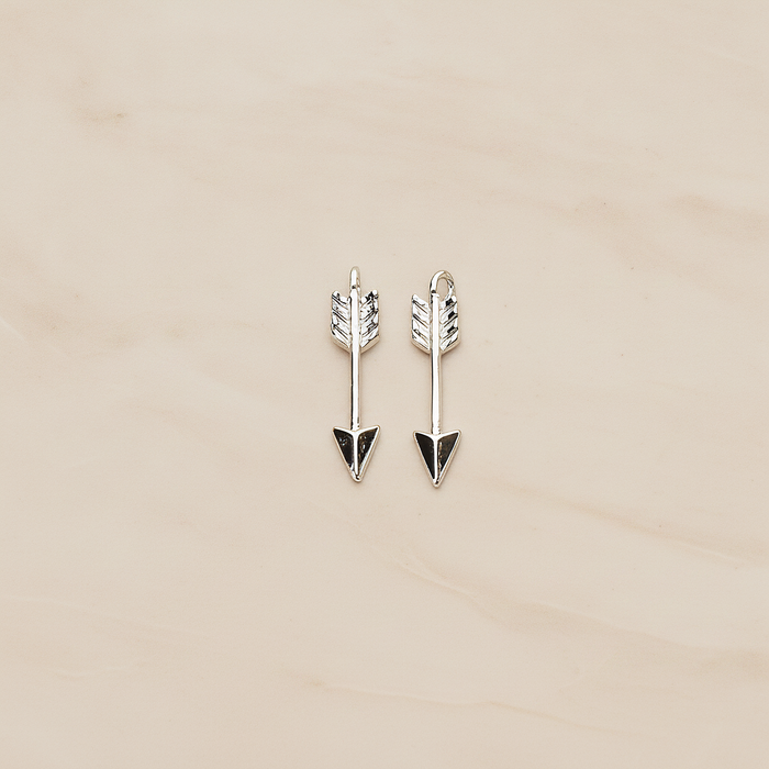 Simple Small Arrow Pendant, 2 Pc on warm marble background (PD.1449)