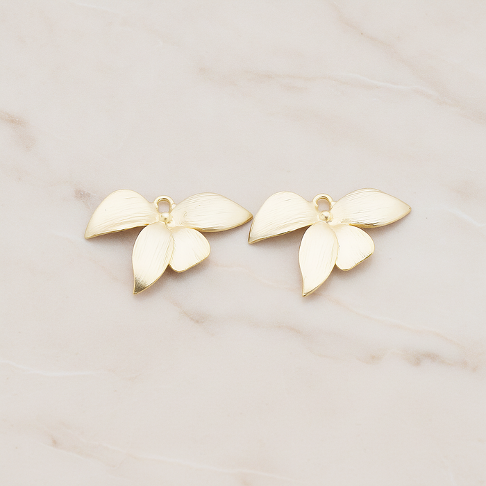 LARGE Piece Quadruple Flower Pendant, 2 Pc on warm marble background (PD.148-01)