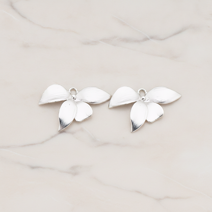 LARGE Piece Quadruple Flower Pendant, 2 Pc on warm marble background (PD.148-01)