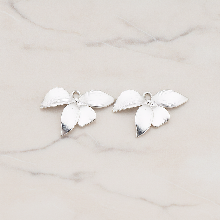 LARGE Piece Quadruple Flower Pendant, 2 Pc on warm marble background (PD.148-01)