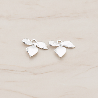 XSMALL Piece Quadruple Flower Pendant, 2 Pc on warm marble background (PD.148-04)