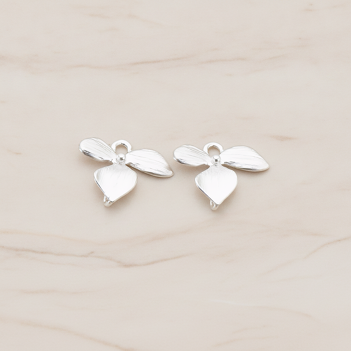 XSMALL Piece Quadruple Flower Pendant, 2 Pc on warm marble background (PD.148-04)