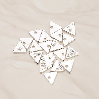 Simple Geometric 7 Mm Triangle Charm Pendant, 4 Pc on warm marble background (PD.1485)