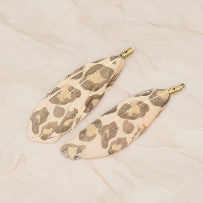Artificiality Feather Charm Pendant, 2 Pc on warm marble background (PD.1492-04)