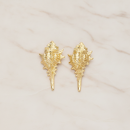 Small Seashell Murex Pendant, 2 Pc on warm marble background (PD.1499)