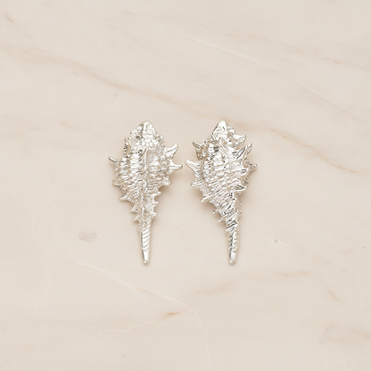 Small Seashell Murex Pendant, 2 Pc on warm marble background (PD.1499)
