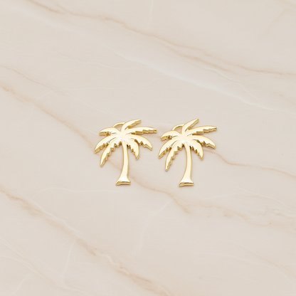 Flat Realistic Palm Tree Pendant, 2 Pc on warm marble background (PD.1588)