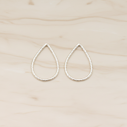 Textured Teardrop Small Link Pendant, 2 Pc on warm marble background (PD.1623-01)